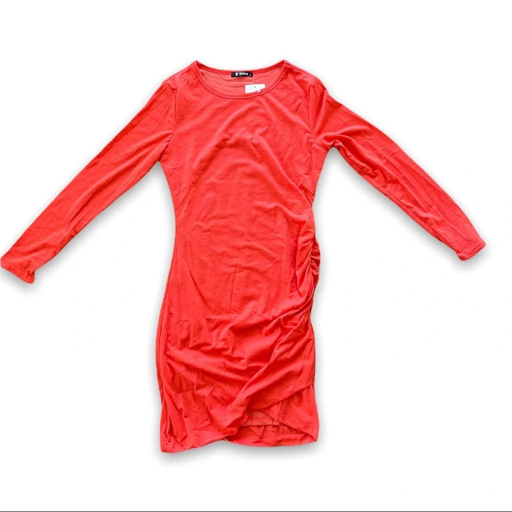 NEVER BEEN WORN CASUAL ROUCHED DRESS - Picture 1 of 1